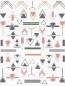 Preview: Nagelsticker - Aufkleber selbstklebend - Nail Sticker - rosegold schwarz Geometrie Dreieck Rahmen streifen